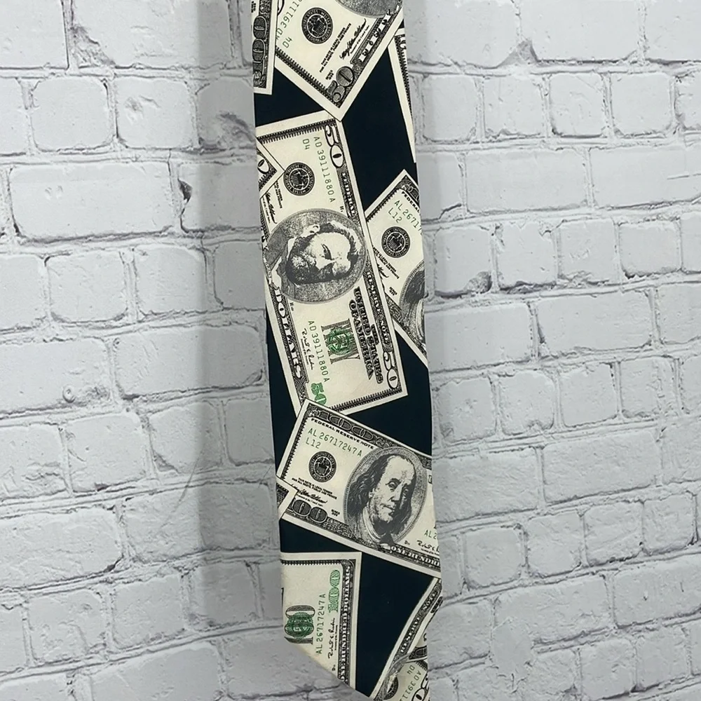 Uomo Vanetto 100 50 Dollar Bills Money Cash Big Baller Funny Tie For Men
